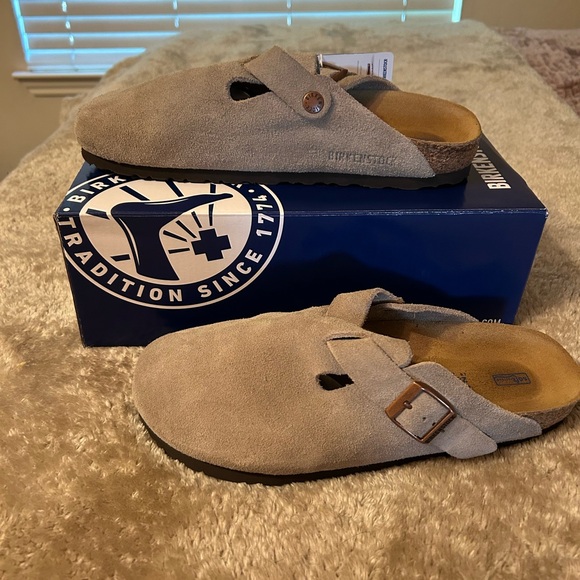 Birkenstock Boston Clogs in Taupe - Picture 1 of 7